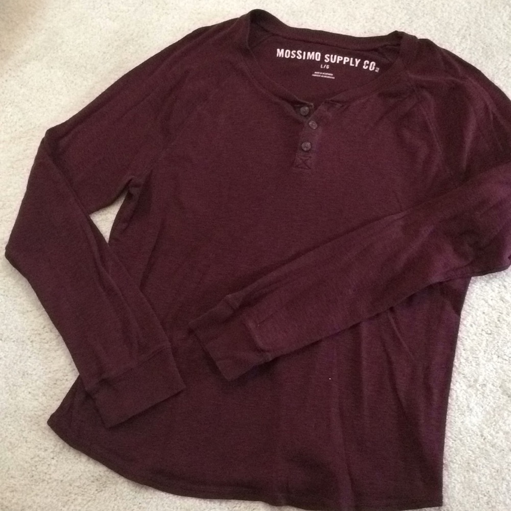 Burgundy Long Sleeve Henley